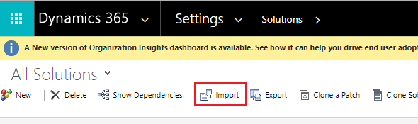 Click Import