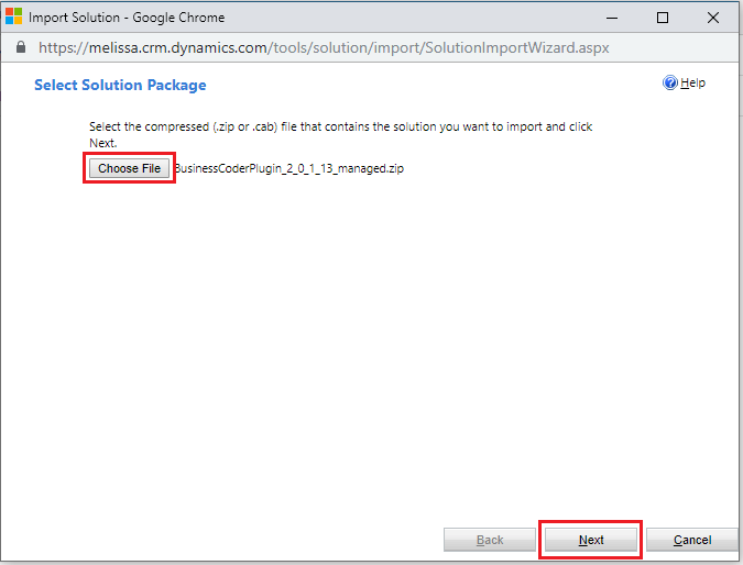 Click Choose File