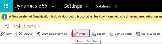 Click Import