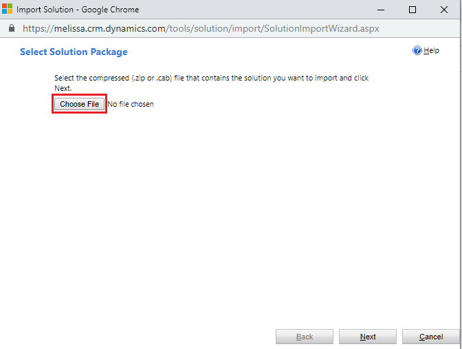 Click Choose File