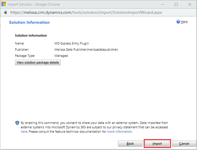 Click Import