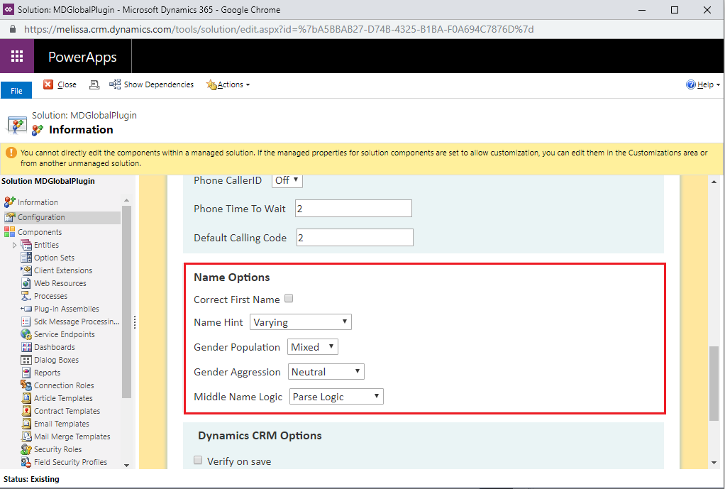 Select Name Options