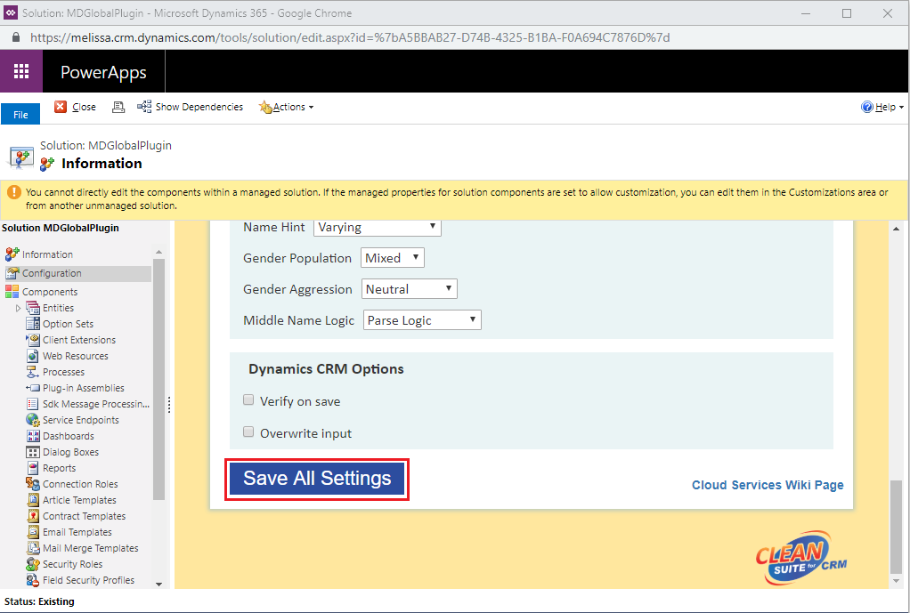 Click Save All Settings