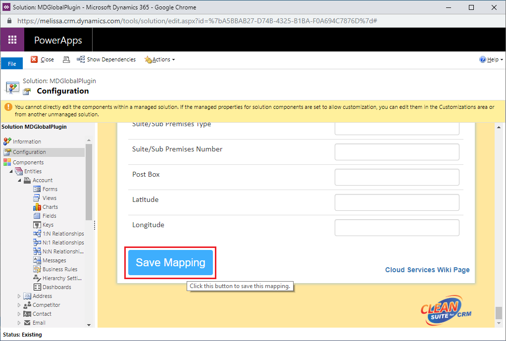 Click Save Mapping