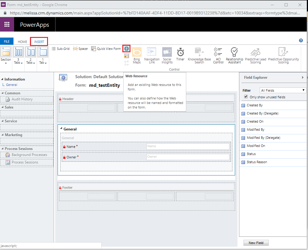 Small Web Resource button