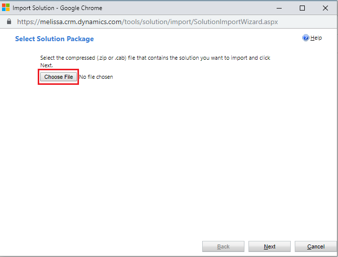 Click Choose File