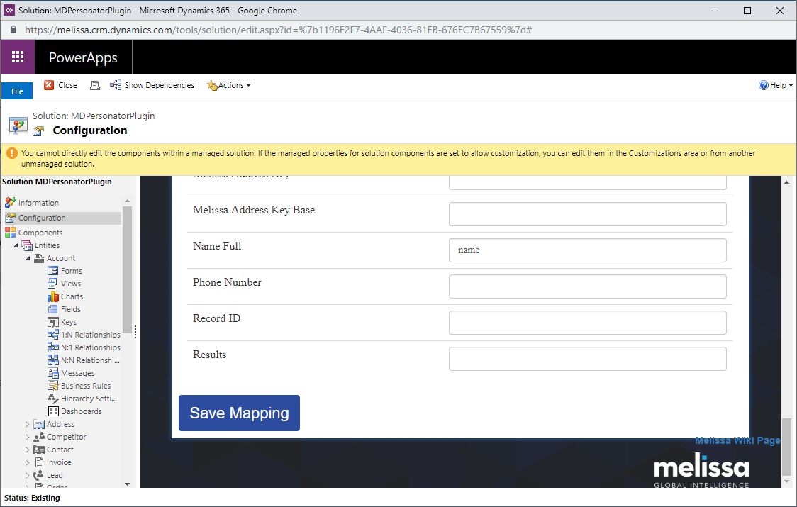 Click Save Mapping