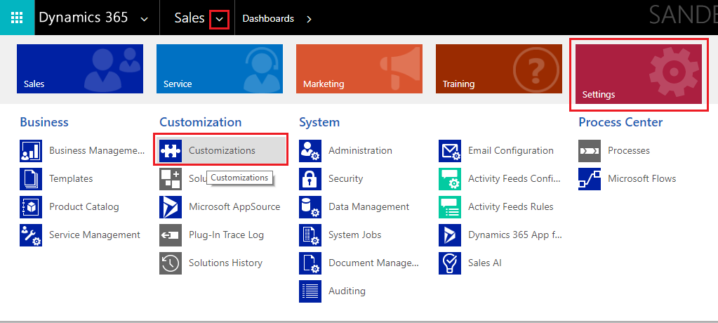 Click Customizations