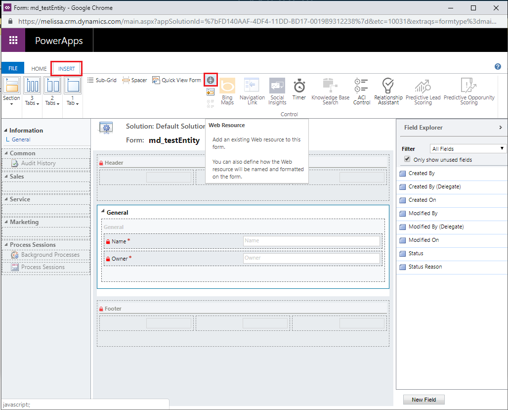 Small Web Resource button