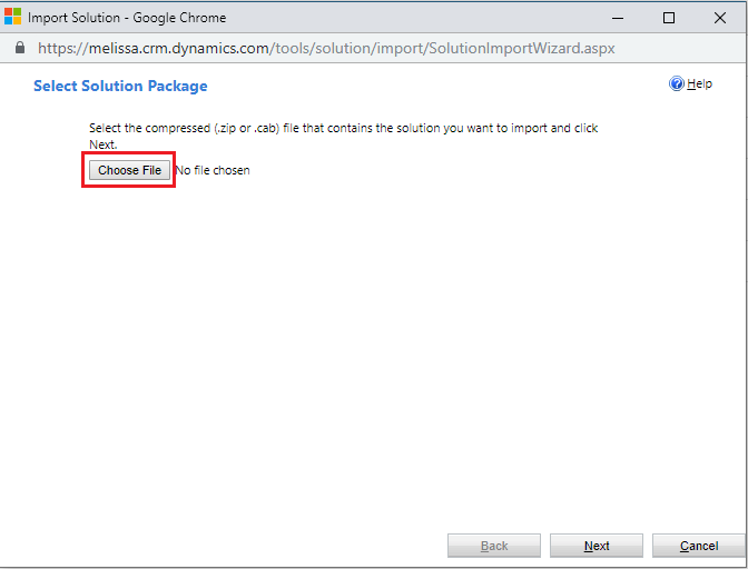 Click Choose File