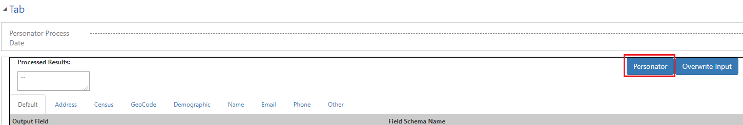 Click Personator button