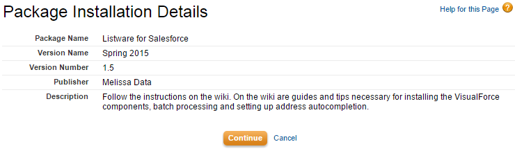 Begin Package Installation