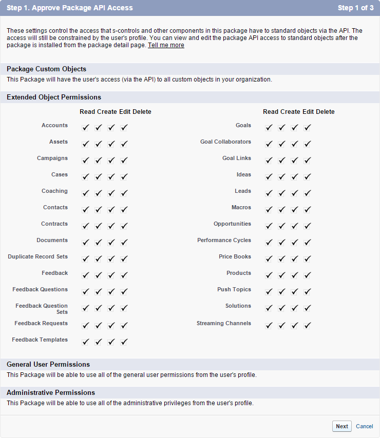 Approve Package API Access