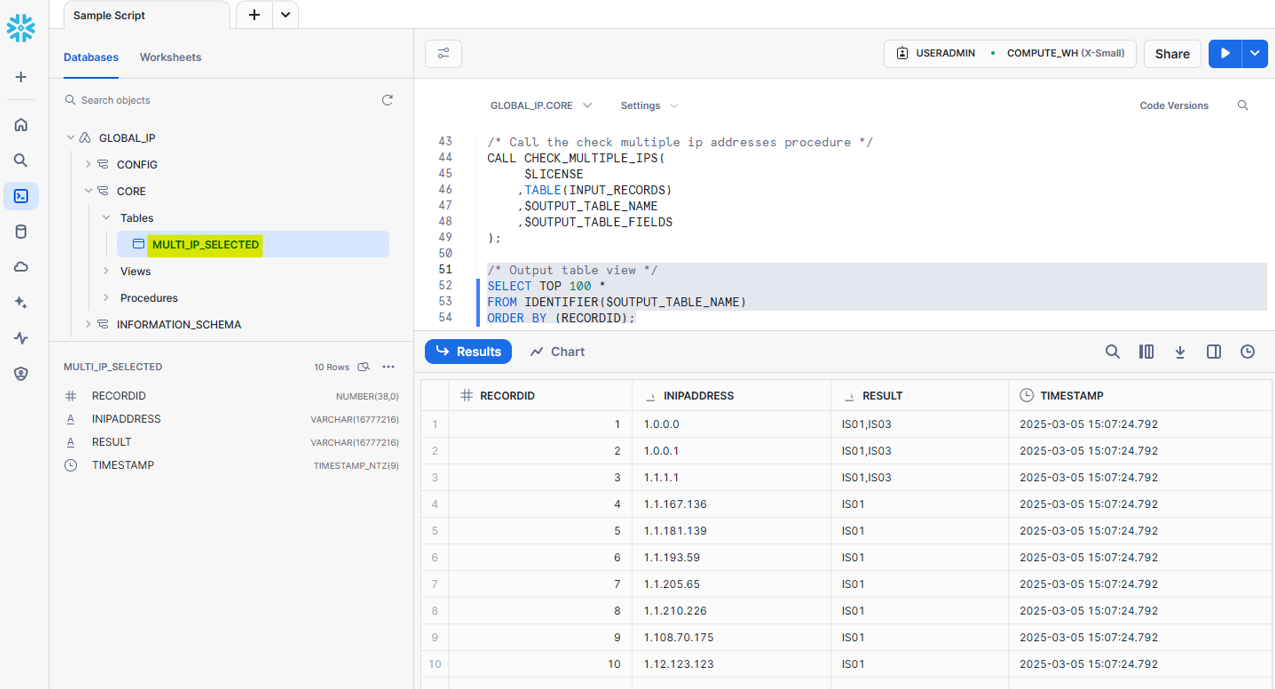 ../../_images/Snowflake-GlobalIp-Stored-Procedures-Check-Multiple-Selected-Output-Table-View.png