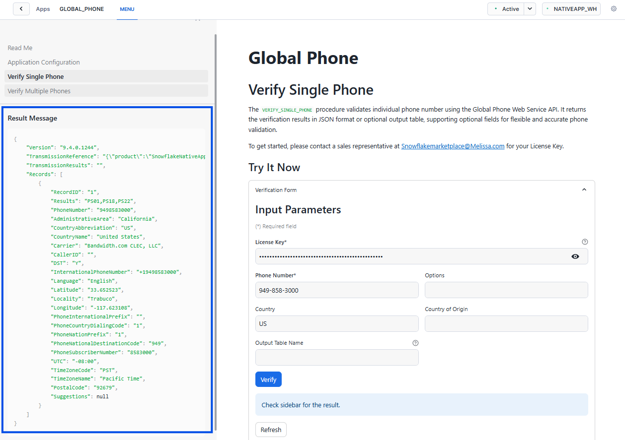 ../../_images/Snowflake-GlobalPhone-Stored-Procedures-Verify-Single-Try-Now-Result.png
